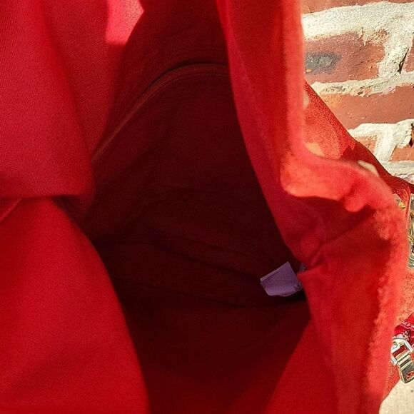 ZARA Red Suede Studded Shoulder Bag - Picture 6 of 10